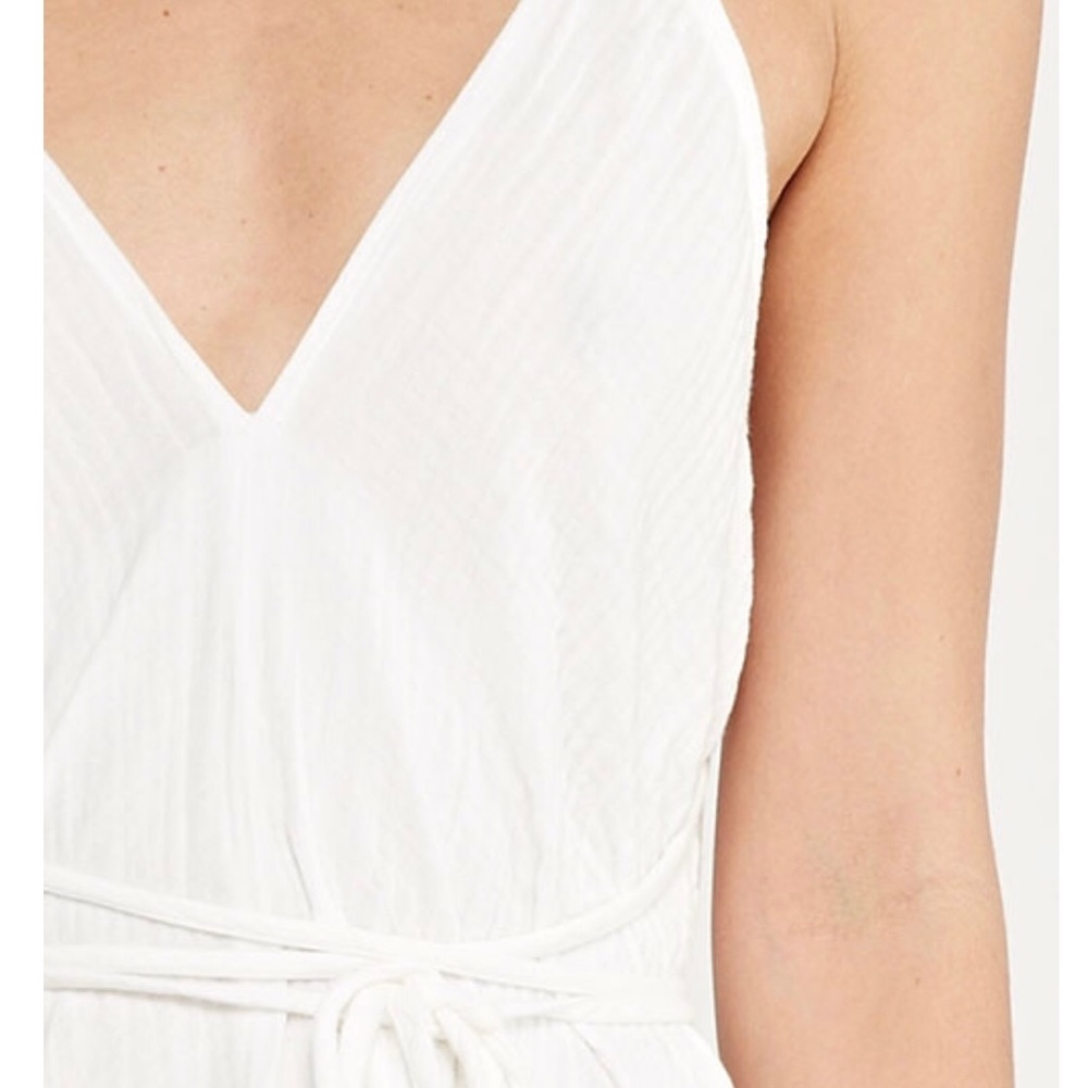 OPHELIA White Gauze Midi Wrap Dress coverup NWT - Picture 3 of 8